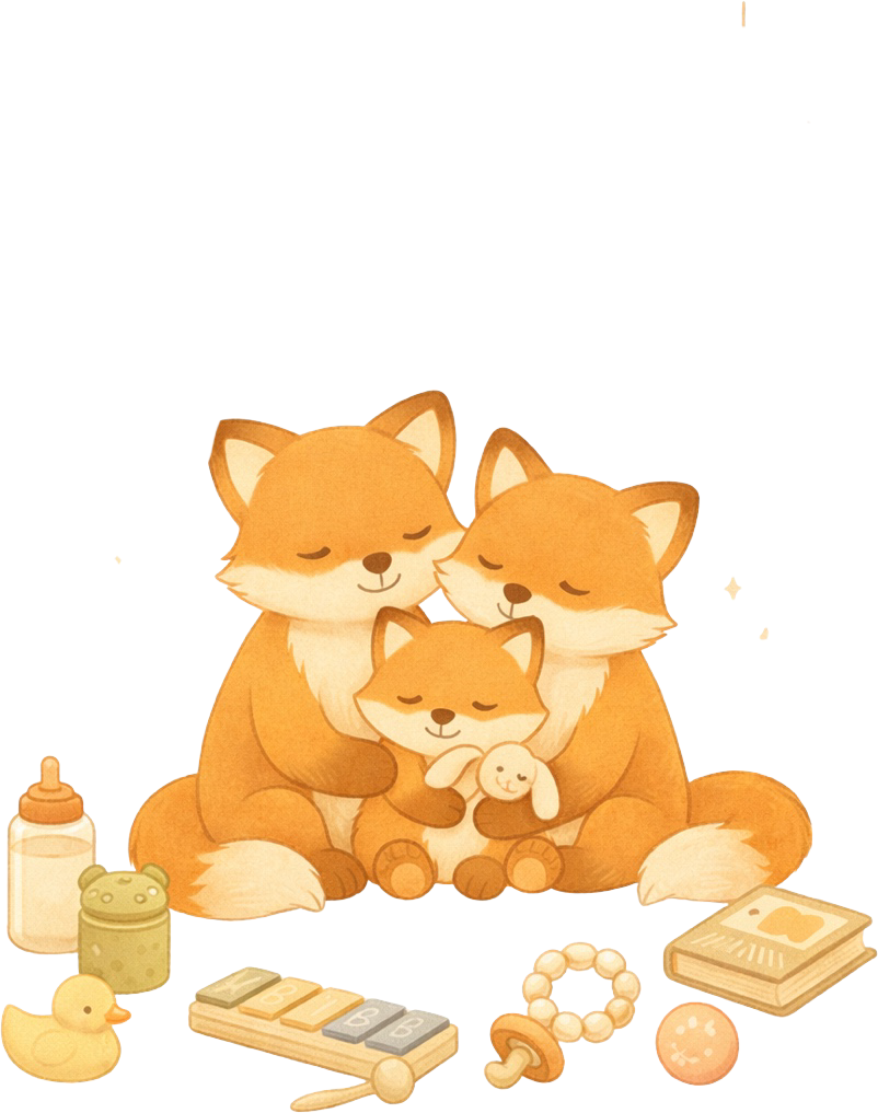 La familia de zorritos completa
